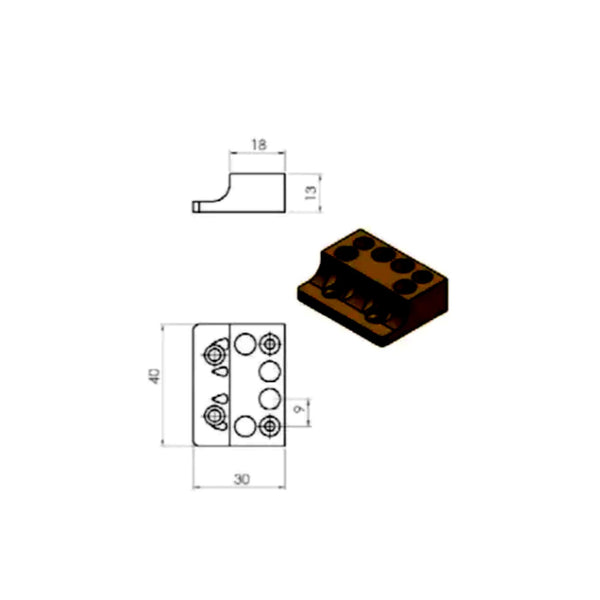 Nova Guitar Parts 4-String Bass Headpiece Headless Bass Nut Guitar Fittings and Parts from Ploutone