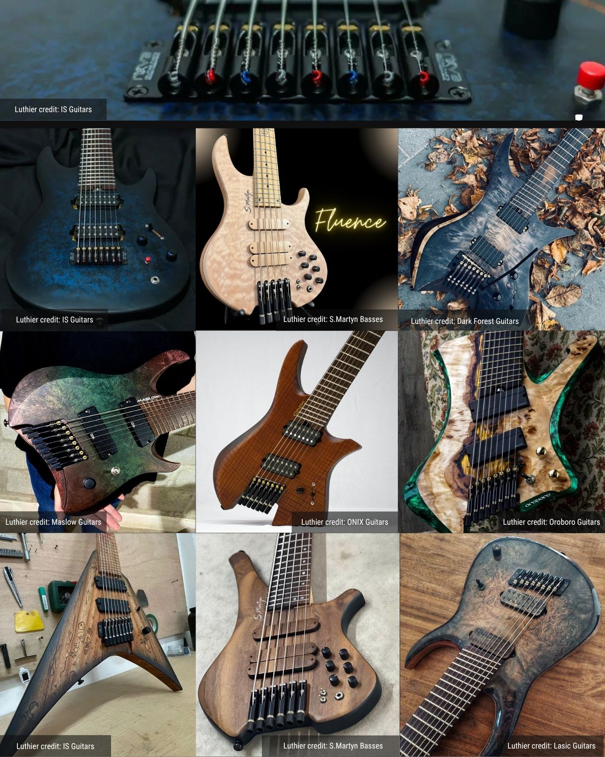 Nova Guitar Parts 8-String Headless Guitar Bridge | Ploutone
