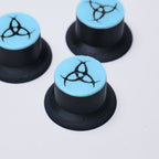 Opus Top Hat Guitar Knobs - Sky Blue and Black Odin's Horns - Ploutone