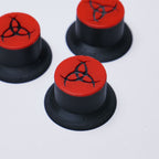 Opus Top Hat Guitar Knobs - Crimson Red and Black Odin's Horns - Ploutone