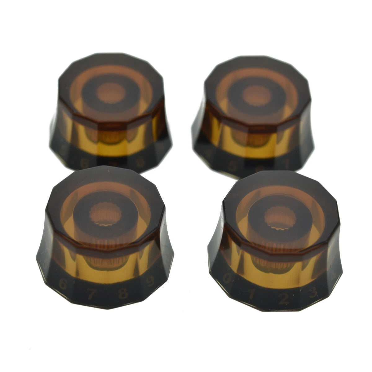 Lampshade Guitar Knobs for PRS USA Core & CE - 24-Spline Split Shaft (Set of 4) - Clear Knobs from Ploutone
