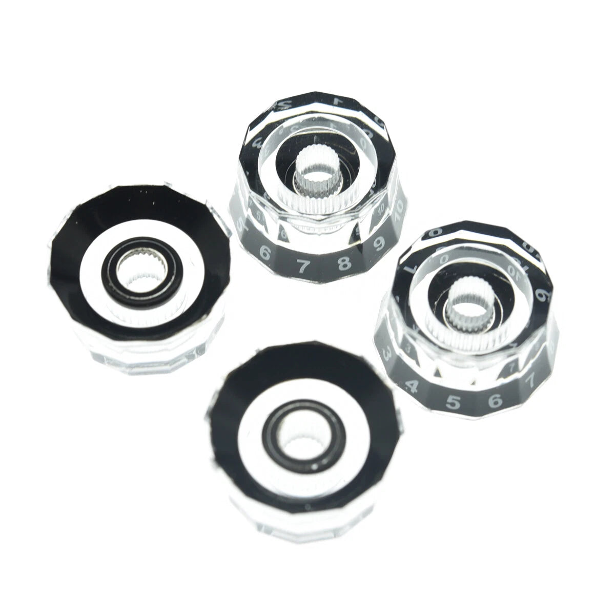 Lampshade Guitar Knobs for PRS USA Core & CE - 24-Spline Split Shaft (Set of 4) - Clear Knobs from Ploutone