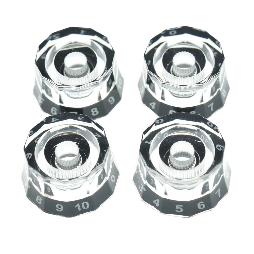 Lampshade Guitar Knobs for PRS USA Core & CE - 24-Spline Split Shaft (Set of 4) - Clear Knobs from Ploutone