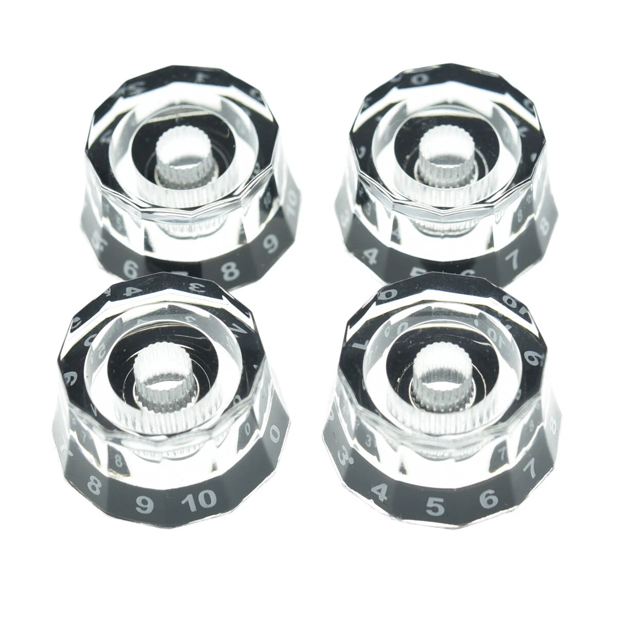 Lampshade Guitar Knobs for PRS USA Core & CE - 24-Spline Split Shaft (Set of 4) - Clear Knobs from Ploutone