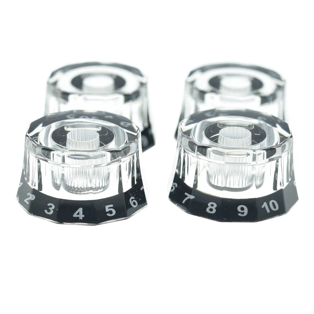Lampshade Guitar Knobs for PRS USA Core & CE - 24-Spline Split Shaft (Set of 4) - Clear Knobs from Ploutone