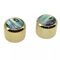 P-Bass & Telecaster Abalone Top Dome Knobs - Gold (Set of 2) - Ploutone