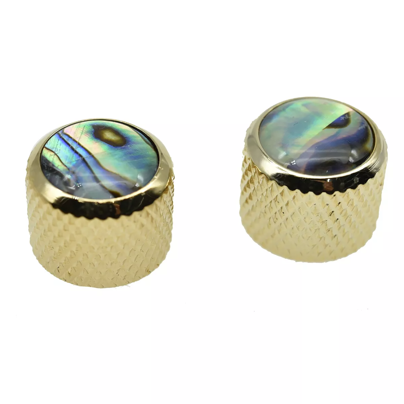 P-Bass & Telecaster Abalone Top Dome Knobs - Gold (Set of 2) - Ploutone