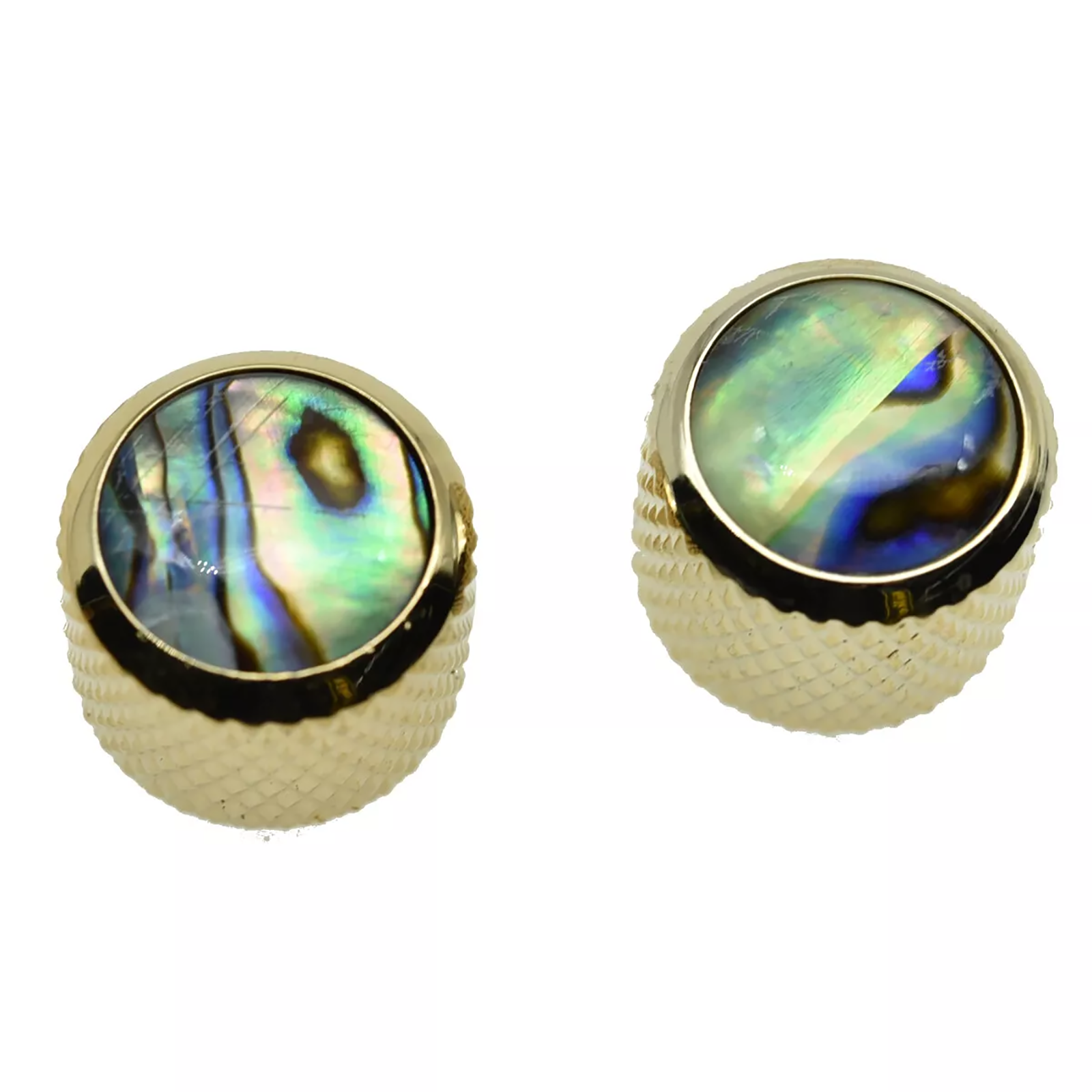 P-Bass & Telecaster Abalone Top Dome Knobs - Gold (Set of 2) - Ploutone