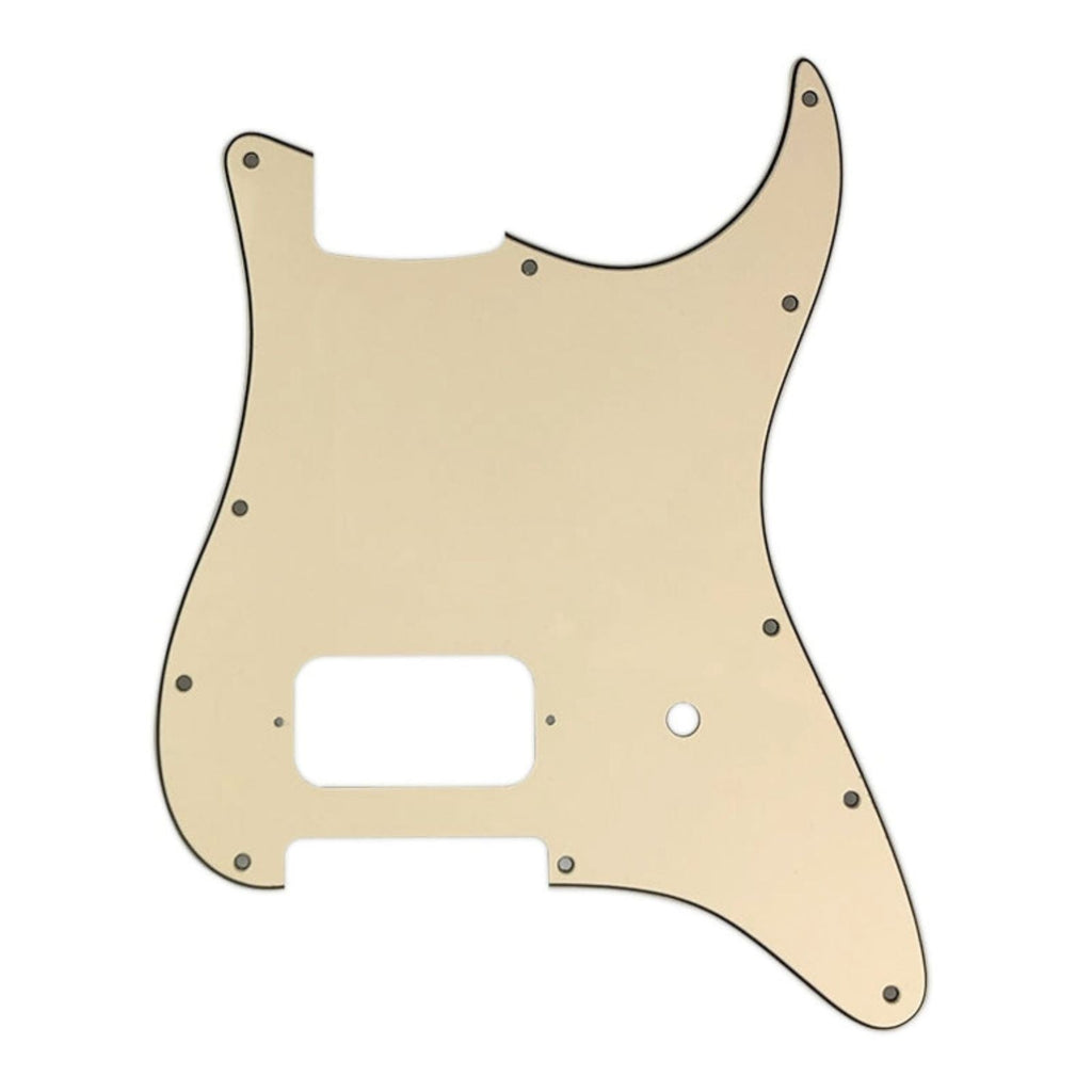11-Hole Single Humbucker (Tom Delonge)Strat Pickguard - 3-Ply Cream - Ploutone