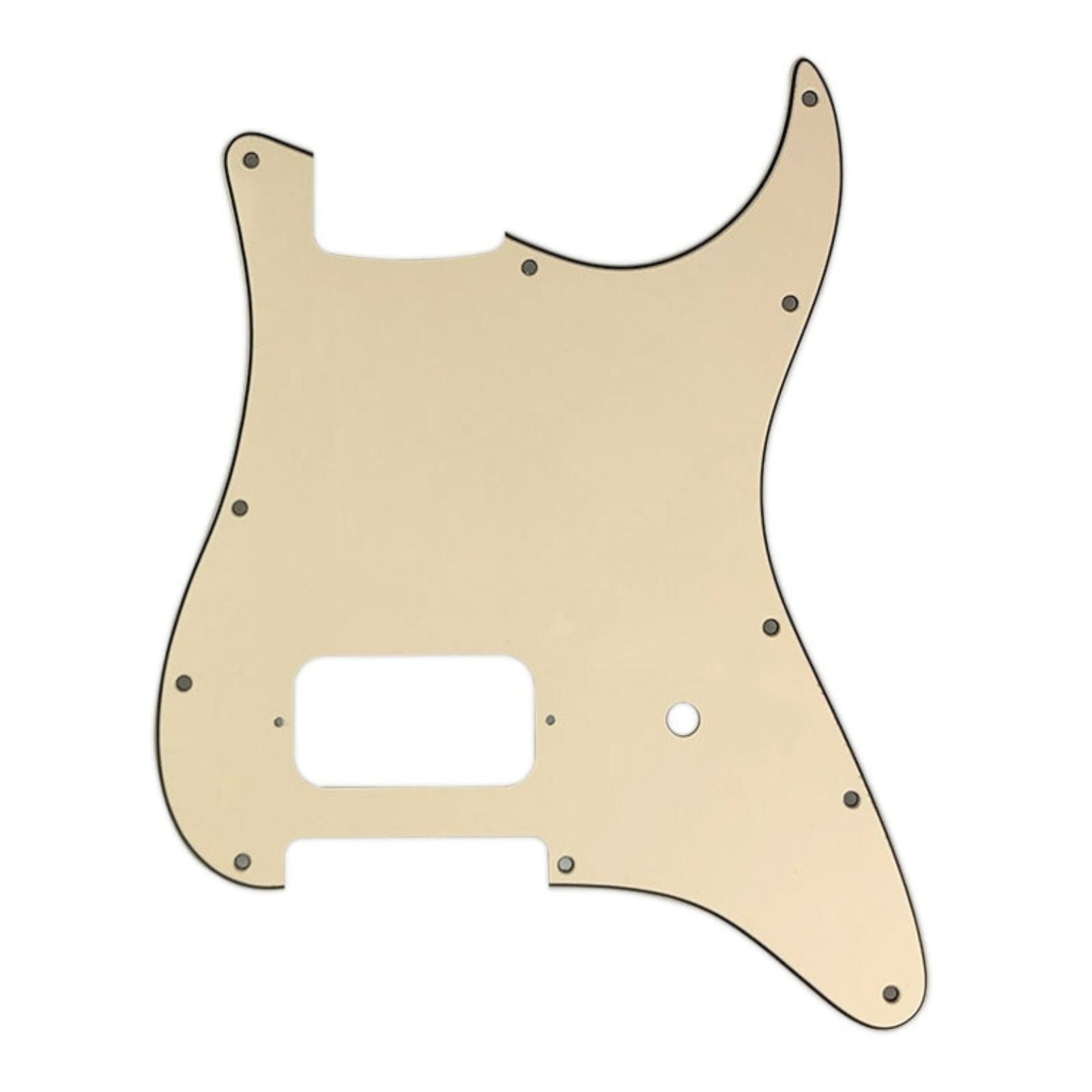 11-Hole Single Humbucker (Tom Delonge)Strat Pickguard - 3-Ply Cream - Ploutone