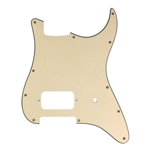 11-Hole Single Humbucker (Tom Delonge)Strat Pickguard - 3-Ply Cream - Ploutone