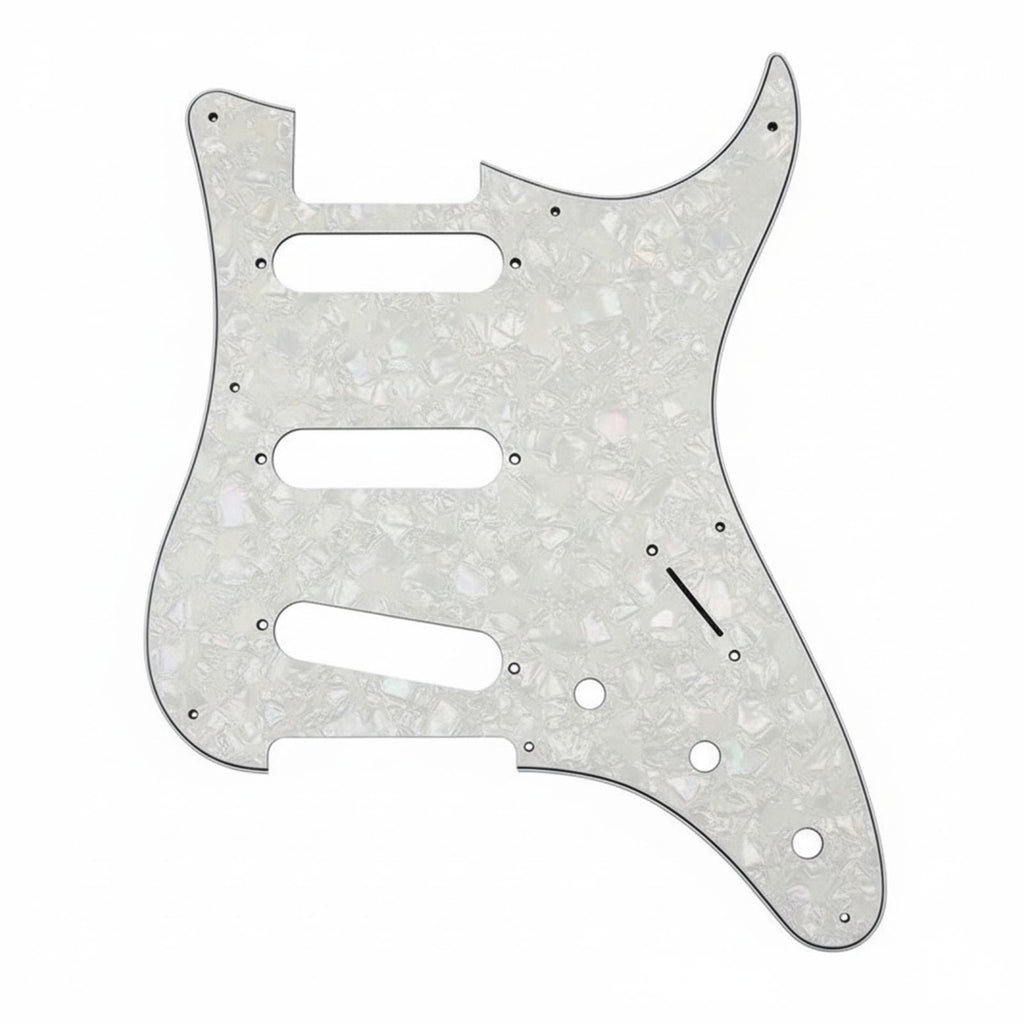 PRS Silver Sky Pickguard 8-Hole SSS - 30+ Colors 4-Ply White Pearl - Ploutone