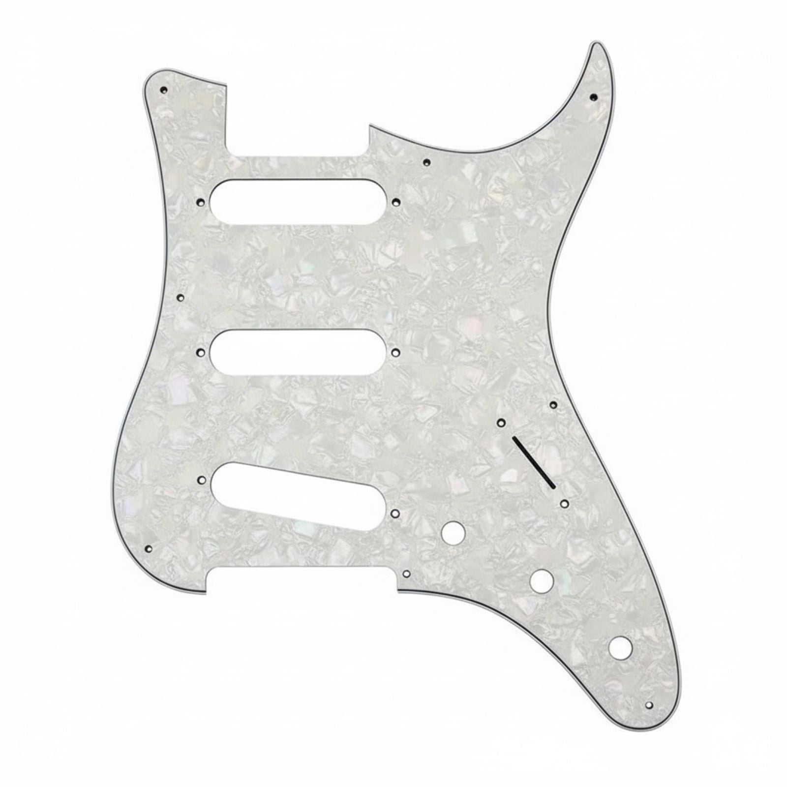 PRS Silver Sky Pickguard 8-Hole SSS - 30+ Colors 4-Ply White Pearl - Ploutone