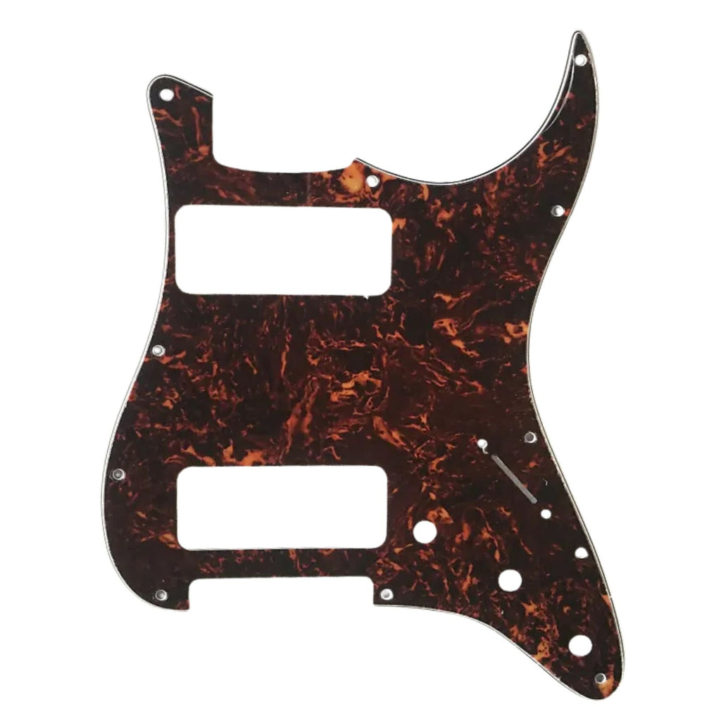11-Hole Dual P90 Strat Pickguard - 25+ Colors 4-Ply Brown Tortoise - Ploutone