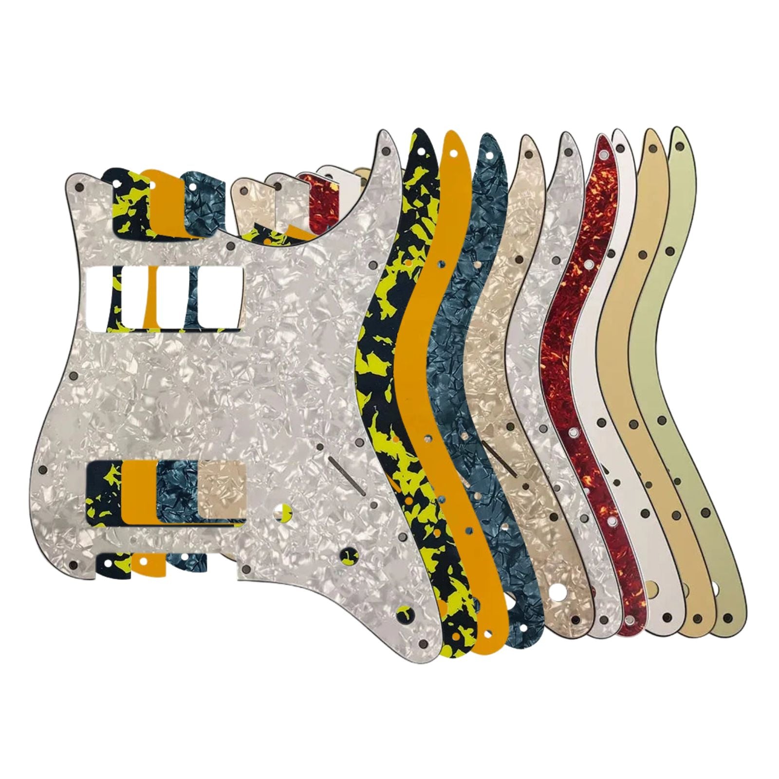 11-Hole Dual P90 Strat Pickguard - 25+ Colors - Ploutone