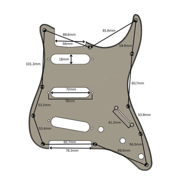 Custom 11-Hole Strat Pickguard – Artisan Series Frigate SS Telecaster Pickguards from Ploutone
