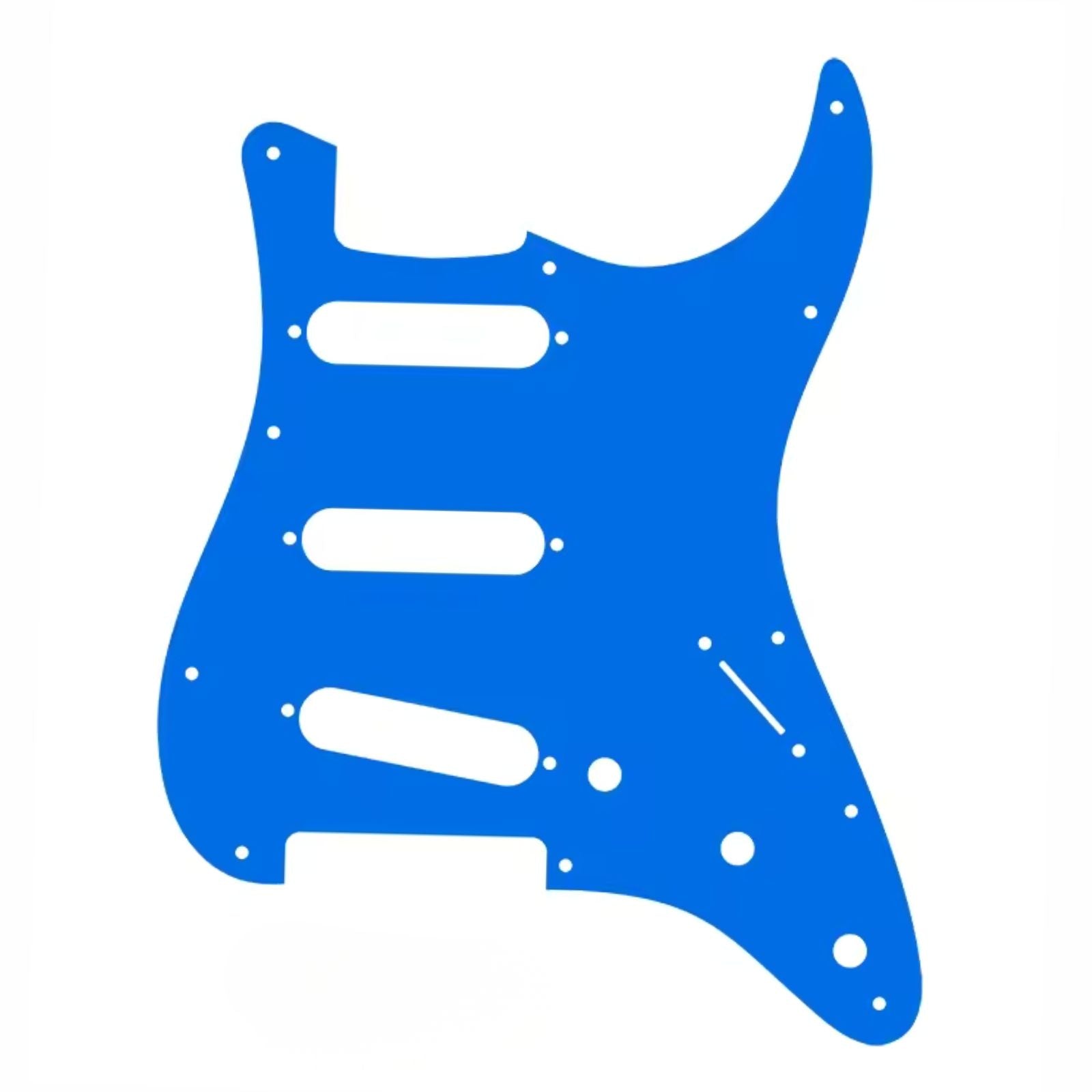 62 Strat Pickguard SSS 11-Hole - 15+ Colors 3-Ply Blue - Ploutone