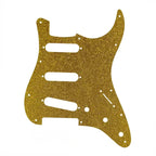 62 Strat Pickguard SSS 11-Hole - 15+ Colors Gold Glitter - Ploutone