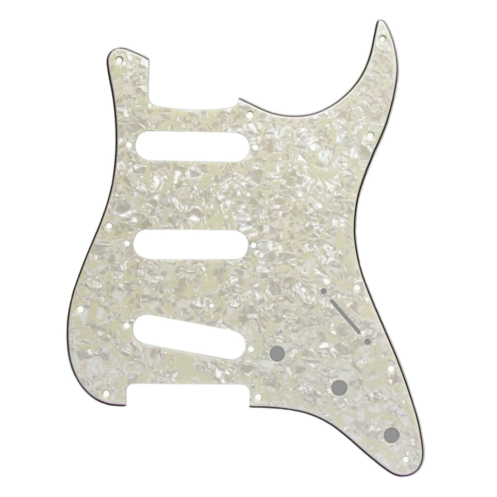 11-Hole Strat Pickguard SSS - Aged Pearl SSS Strat Pickguards from Ploutone