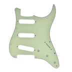 11-Hole Strat Pickguard SSS - 3-Ply Mint Green - Ploutone