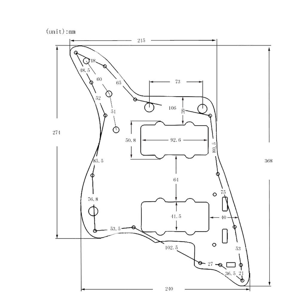 Metal Jazzmaster Pickguard 13-Hole - Gold Aluminum - Ploutone