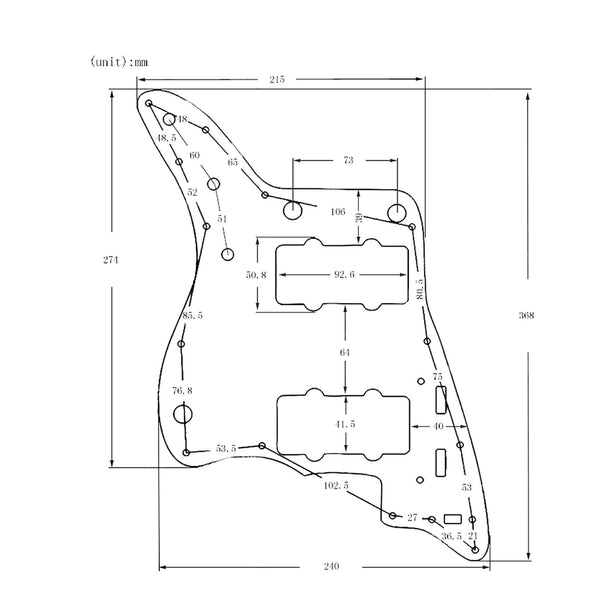 Jazzmaster Pickguard 13-Hole - Black Aluminum Pickguards from Ploutone