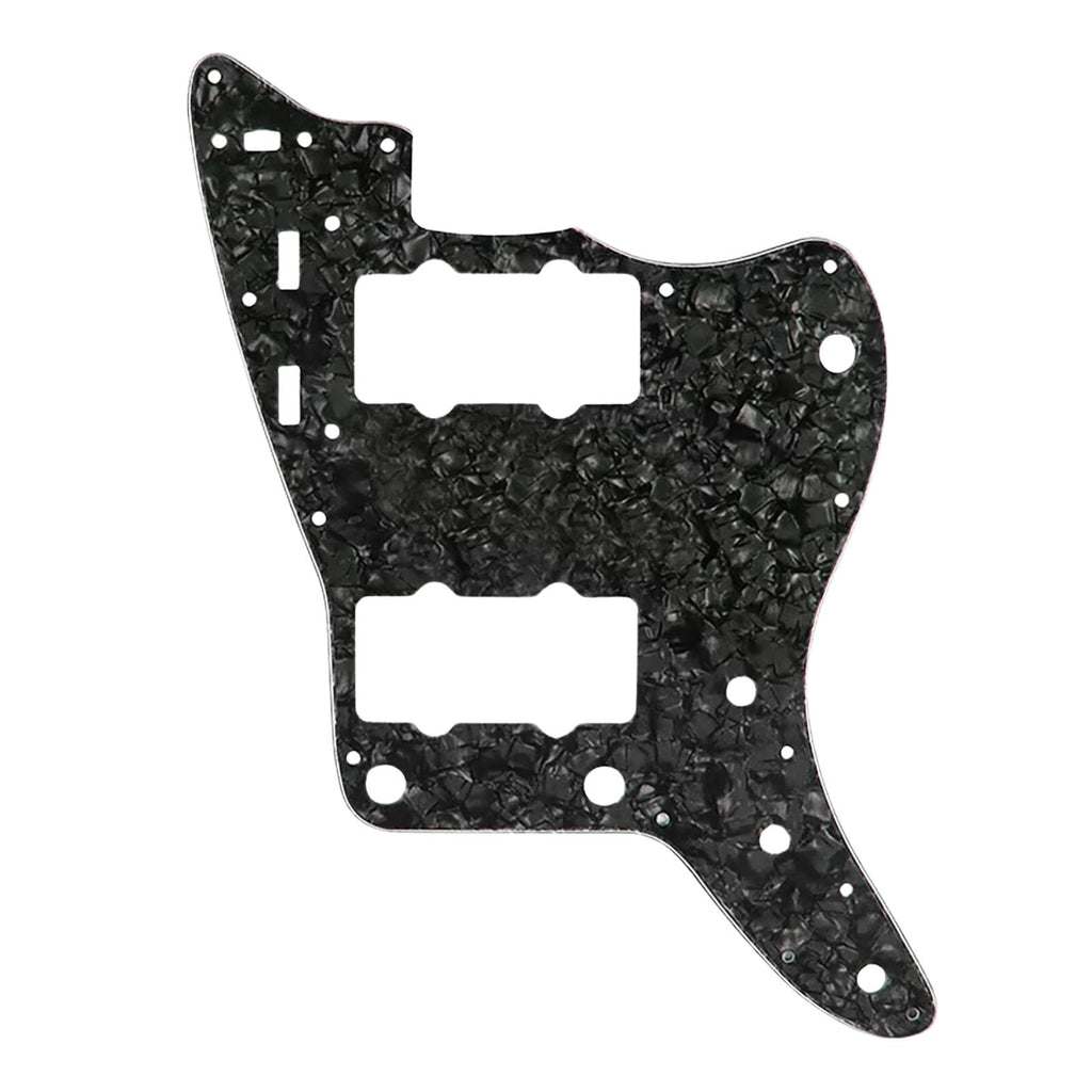 13-Hole Jazzmaster Pickguard - 3-Ply Black Pearl Pickguards from Ploutone