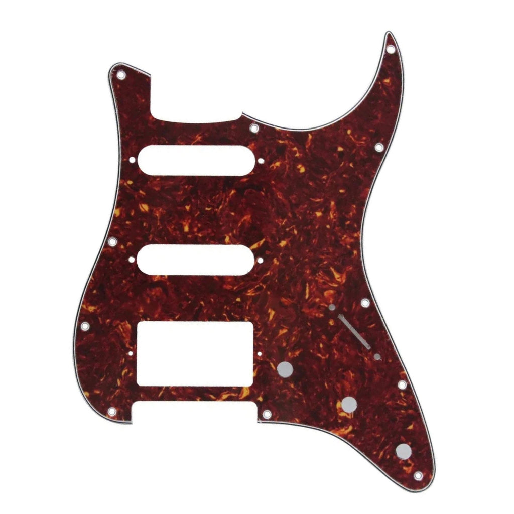 11-Hole HSS Strat Pickguard - 4-Ply Red Tortoise