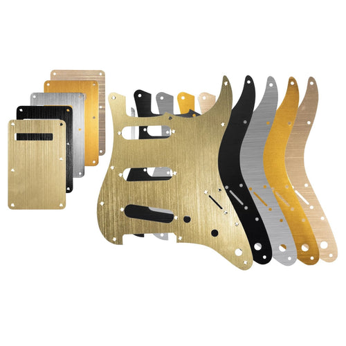 11-Hole SSS Metal Strat Pickguard & Back Plate - Anodized Aluminum Multiple Colors - Ploutone