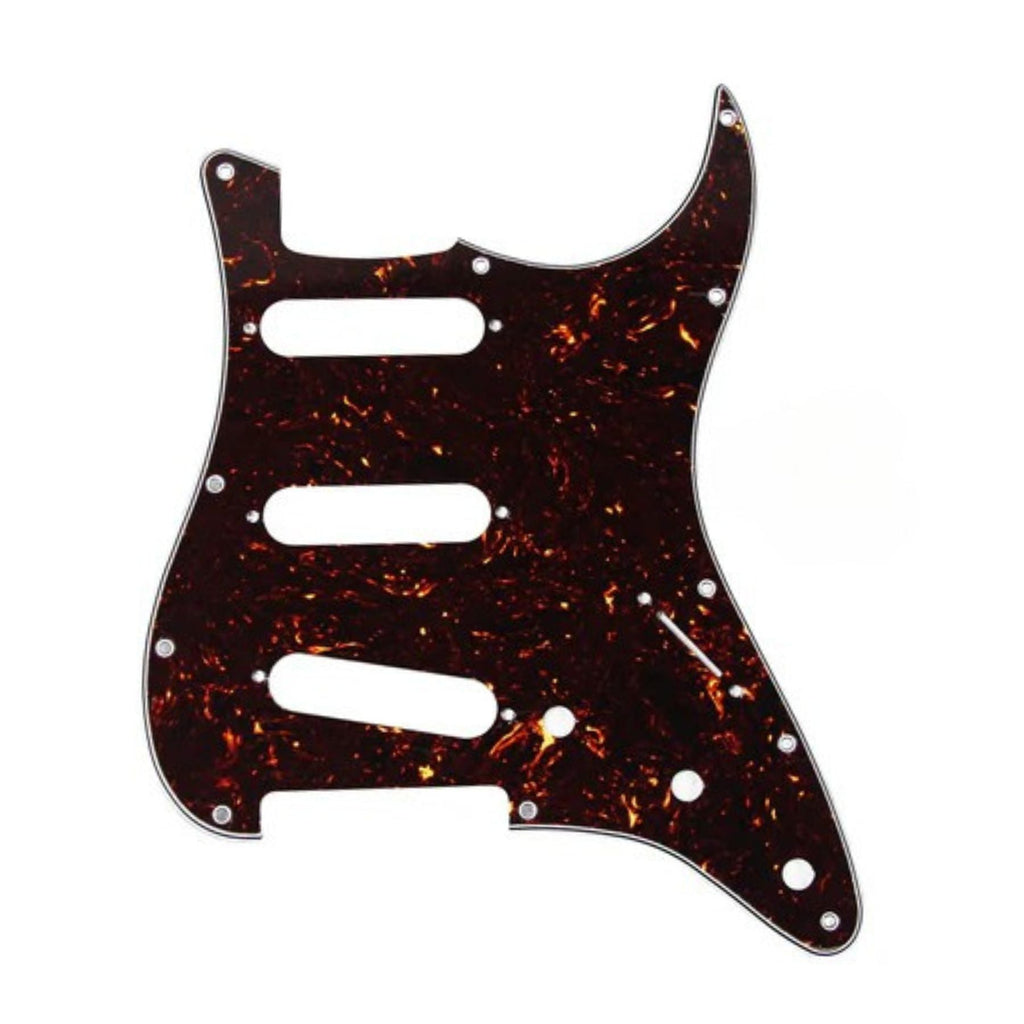 11-Hole Strat Pickguard SSS - Gold Mirror Acrylic SSS Strat Pickguards from Ploutone