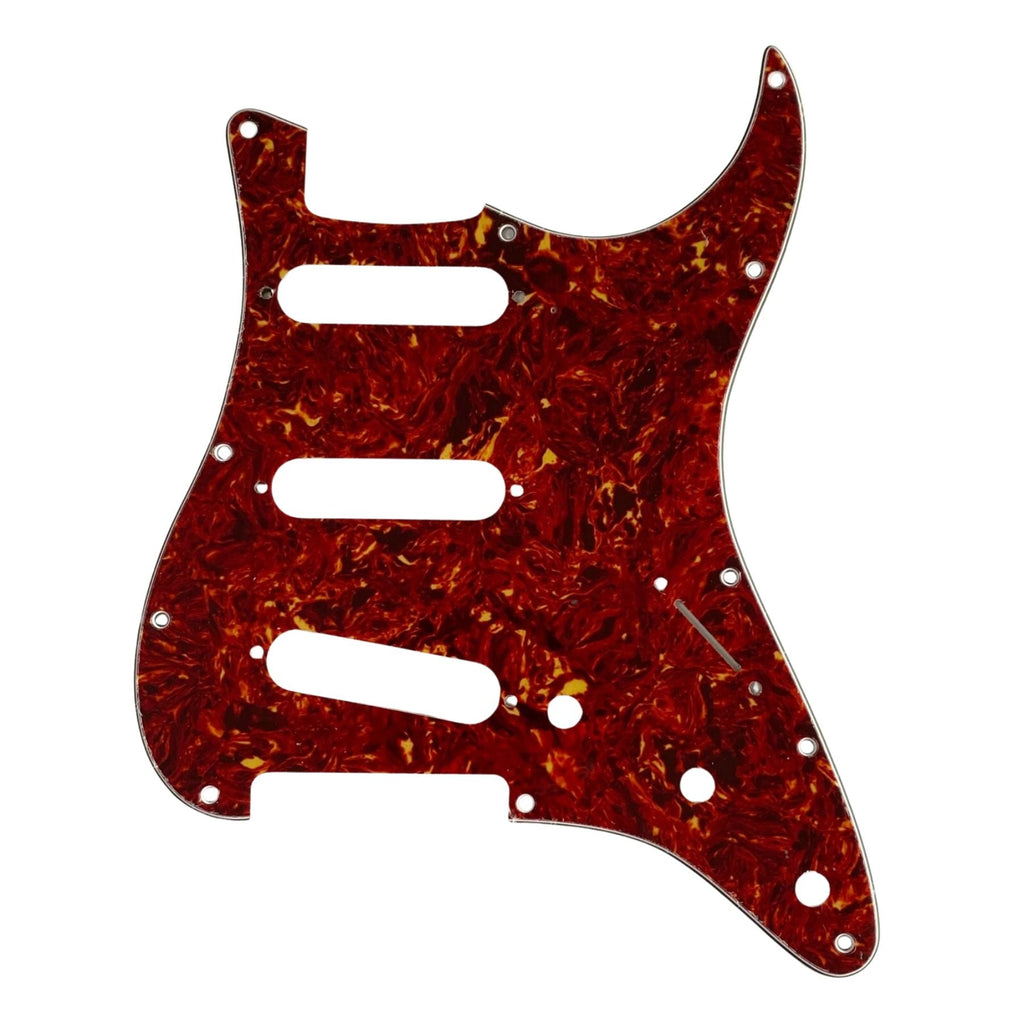 11-Hole Strat Pickguard SSS - 4-Ply Brown Tortoise SSS Strat Pickguards from Ploutone