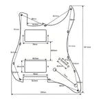11-Hole HH Stratocaster Pickguard (Square Corner, 2 Control Holes) - 4-Ply Abalone Pearl - Ploutone