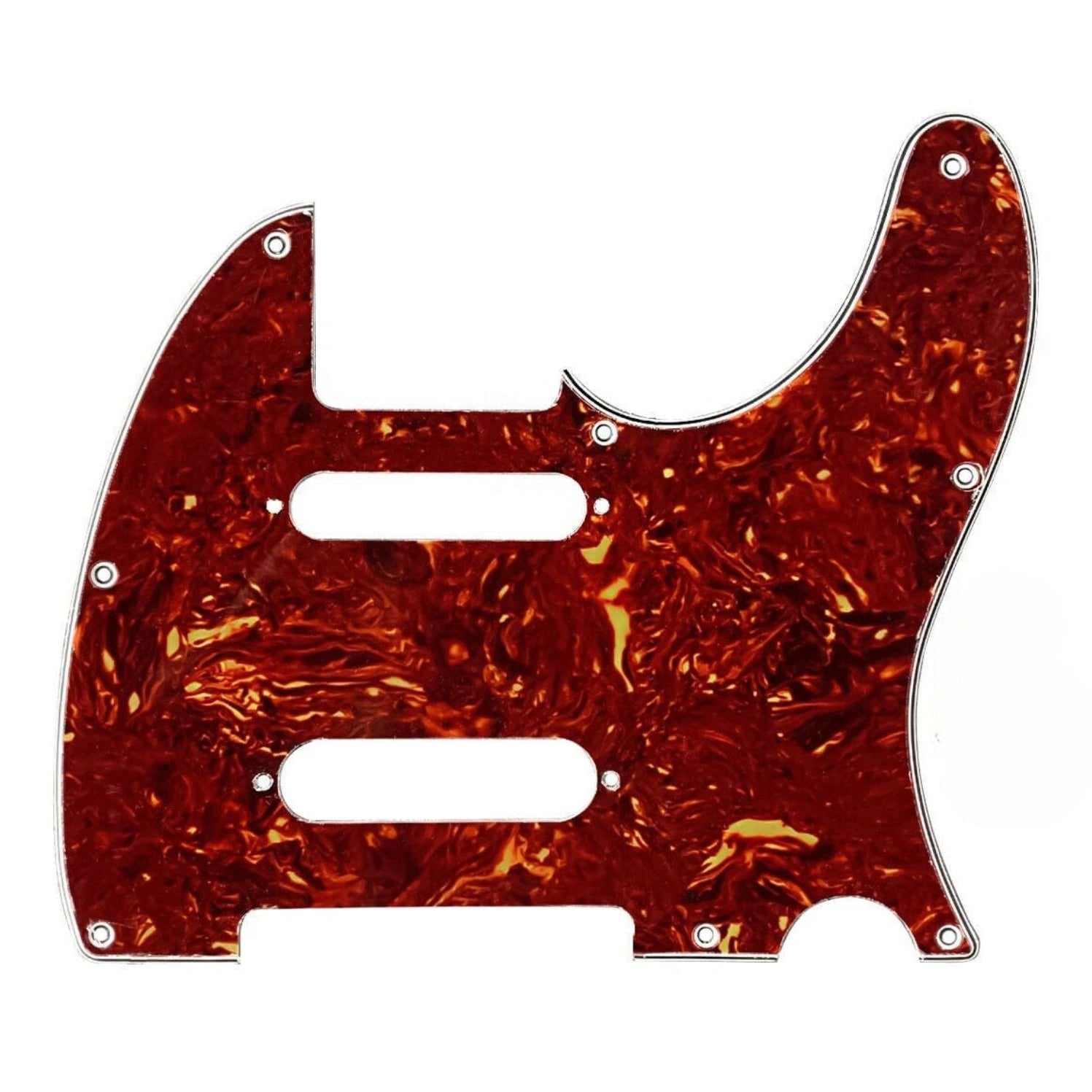 Nashville Telecaster Pickguard 8-Hole SSS - 3-Ply Red Tortoise - Ploutone