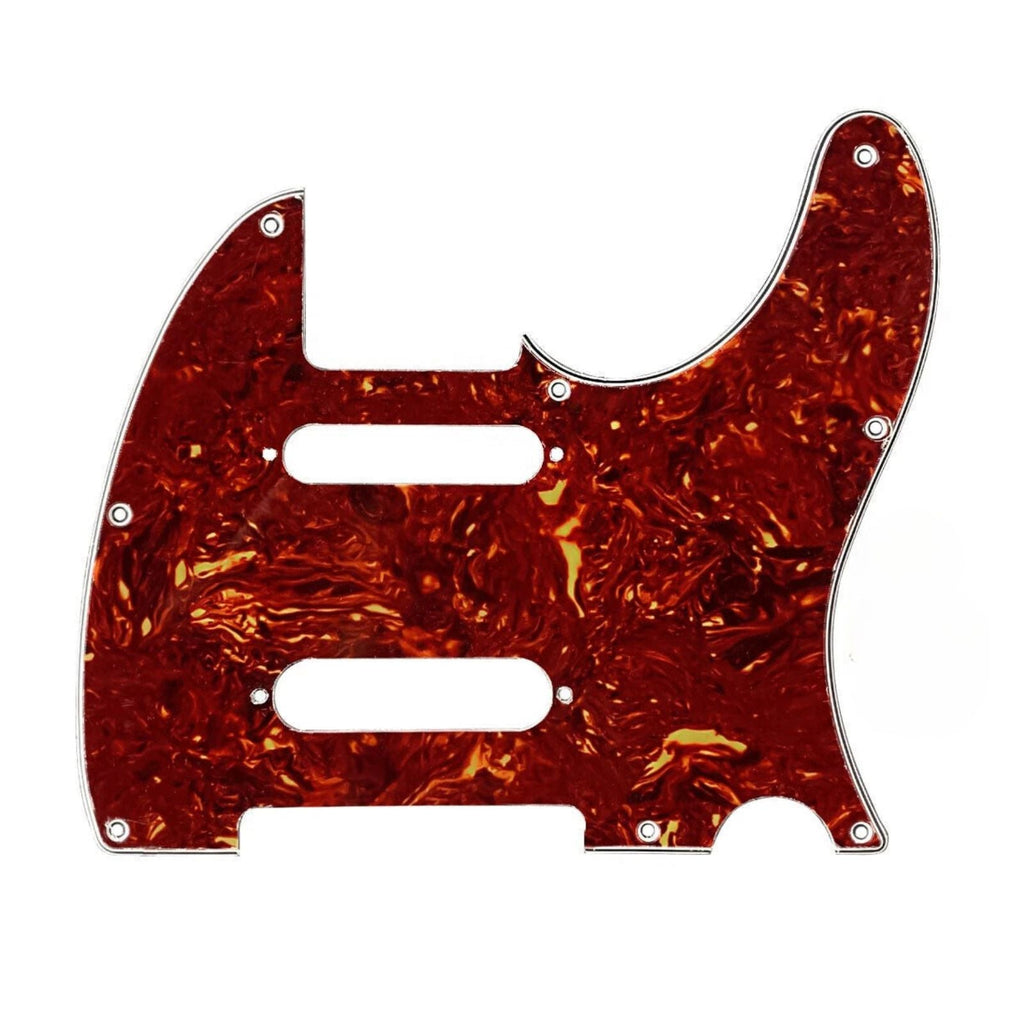 8-Hole SSS Telecaster Pickguard - 3-Ply Red Pearl SSS Telecaster Pickguards from Ploutone