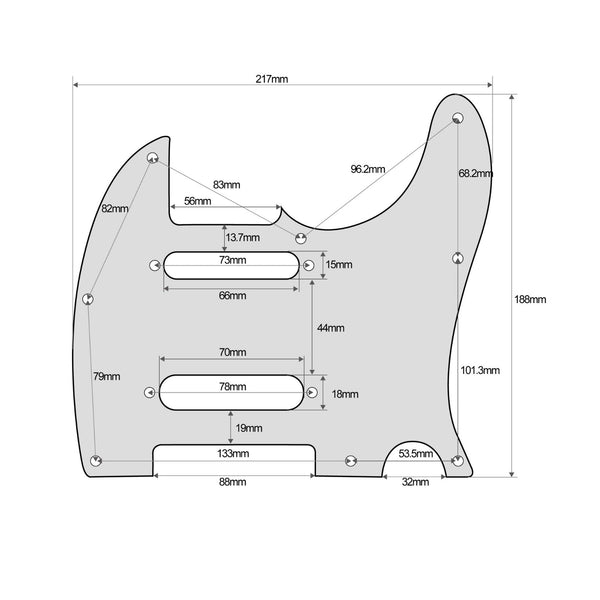 Nashville Telecaster Pickguard 8-Hole SSS - Multiple Colors SSS Telecaster Pickguards from Ploutone
