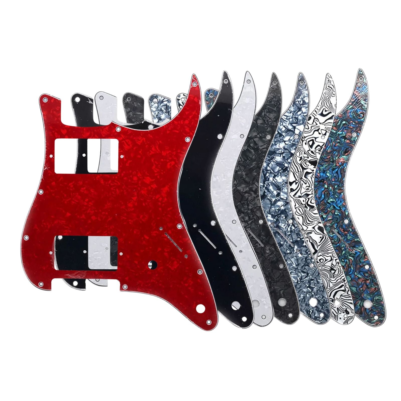 HH Stratocaster Pickguard (Square Corner, 2 Control Holes) - Multiple Colors - Ploutone