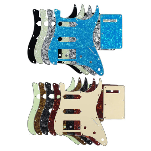 11-Hole HSS Strat Pickguard and Matching Back Plate - 20+ Colors - Ploutone
