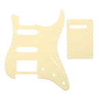 11-Hole HSS Strat Pickguard and Matching Back Plate - 20+ Colors 1-Ply Cream - Ploutone