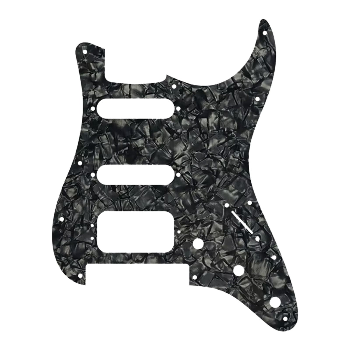 Floyd Rose Strat HSS Pickguard - 20+ Colors 4-Ply Black Pearl - Ploutone
