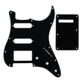 11-Hole HSS Strat Pickguard and Matching Back Plate - 20+ Colors 3-Ply Black - Ploutone