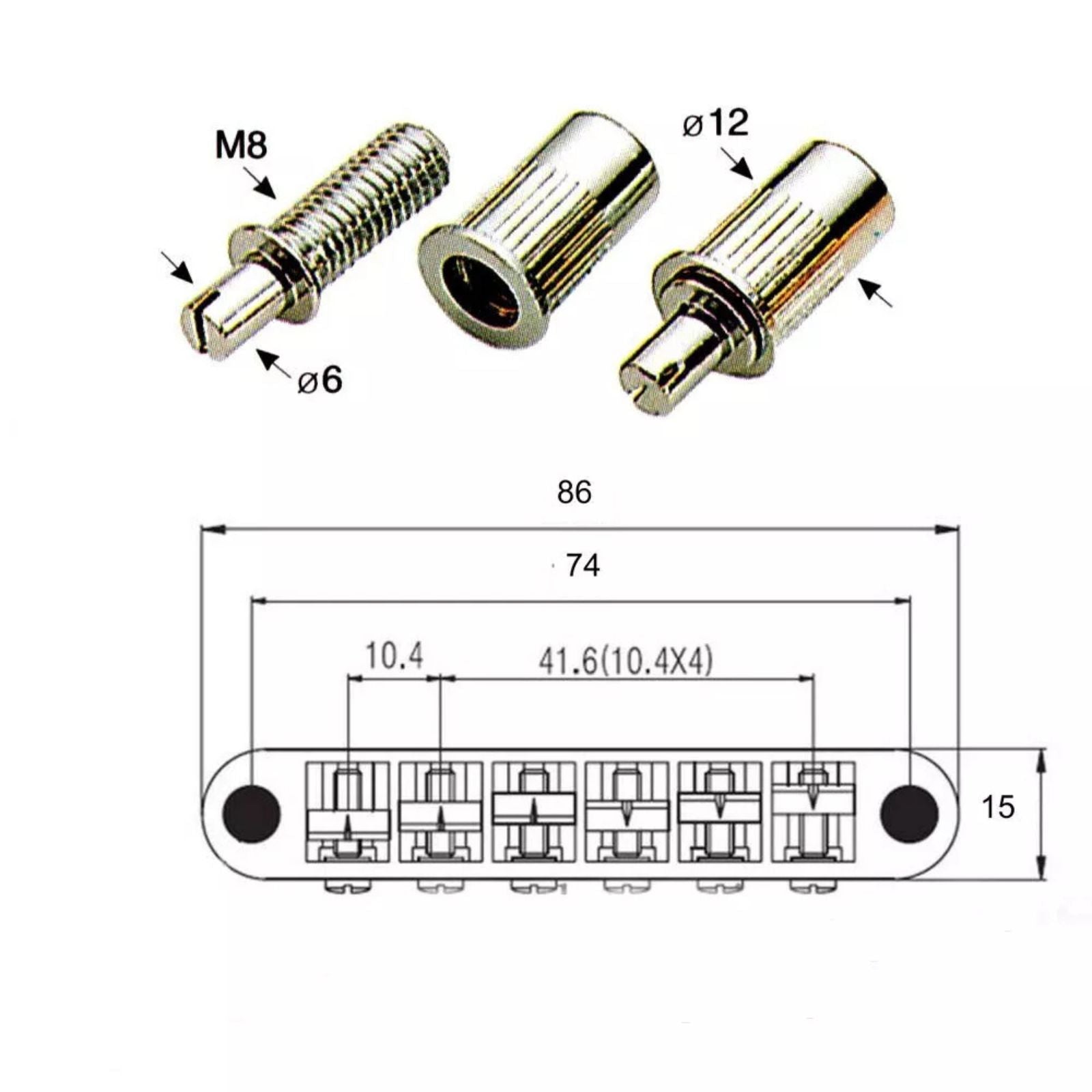 Piezo Tune-O-Matic - Black - Ploutone