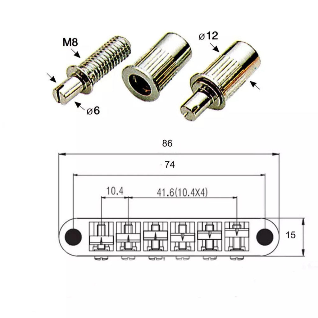 Piezo Tune-O-Matic - Chrome - Ploutone