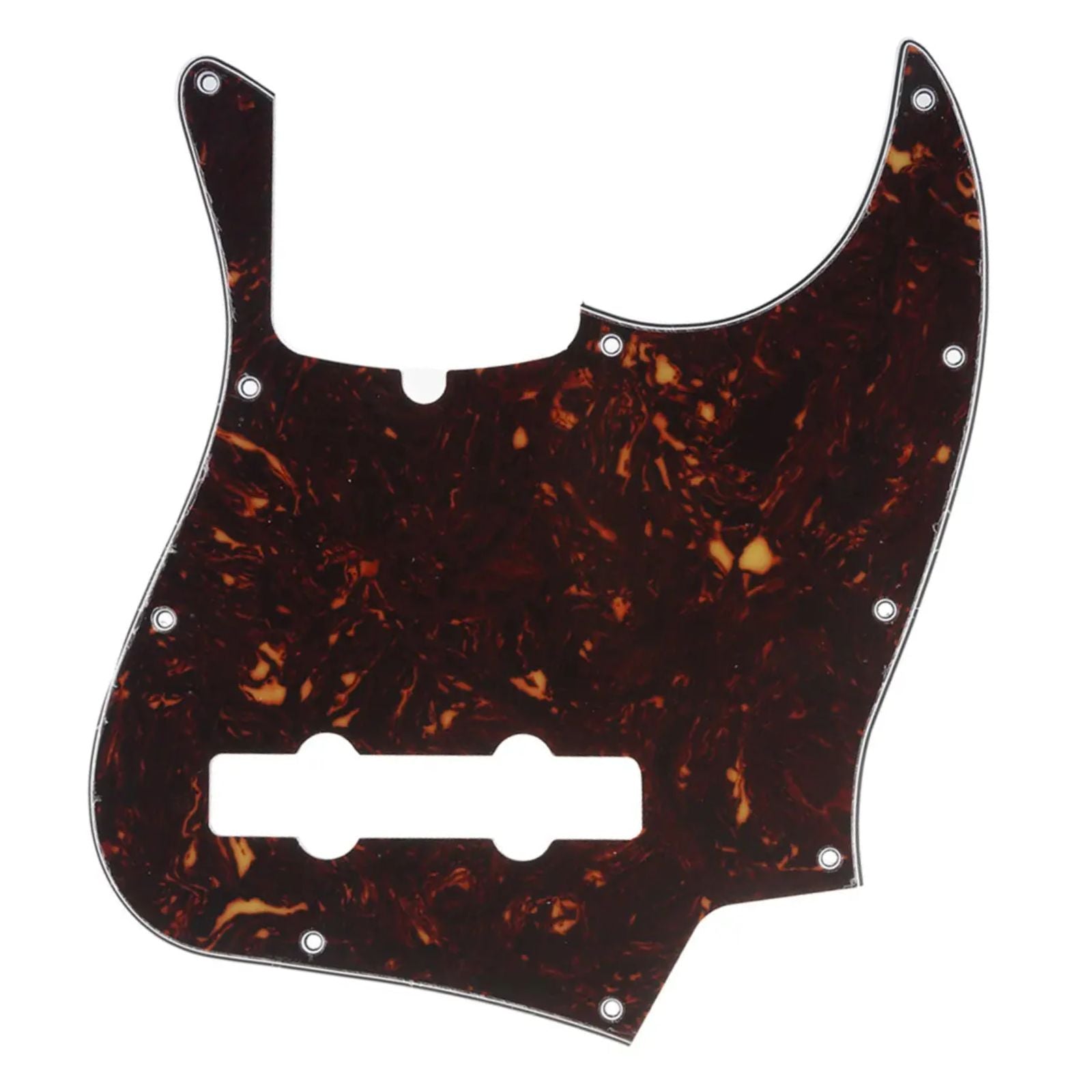 5-String Jazz Bass Pickguard - Fits Fender American, Standard, Deluxe (10-Hole) - 30+ Colors 4-Ply Brown Tortoise - Ploutone