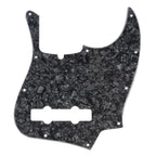 5-String Jazz Bass Pickguard - Fits Fender American, Standard, Deluxe (10-Hole) - 30+ Colors 4-Ply Black Pearl - Ploutone