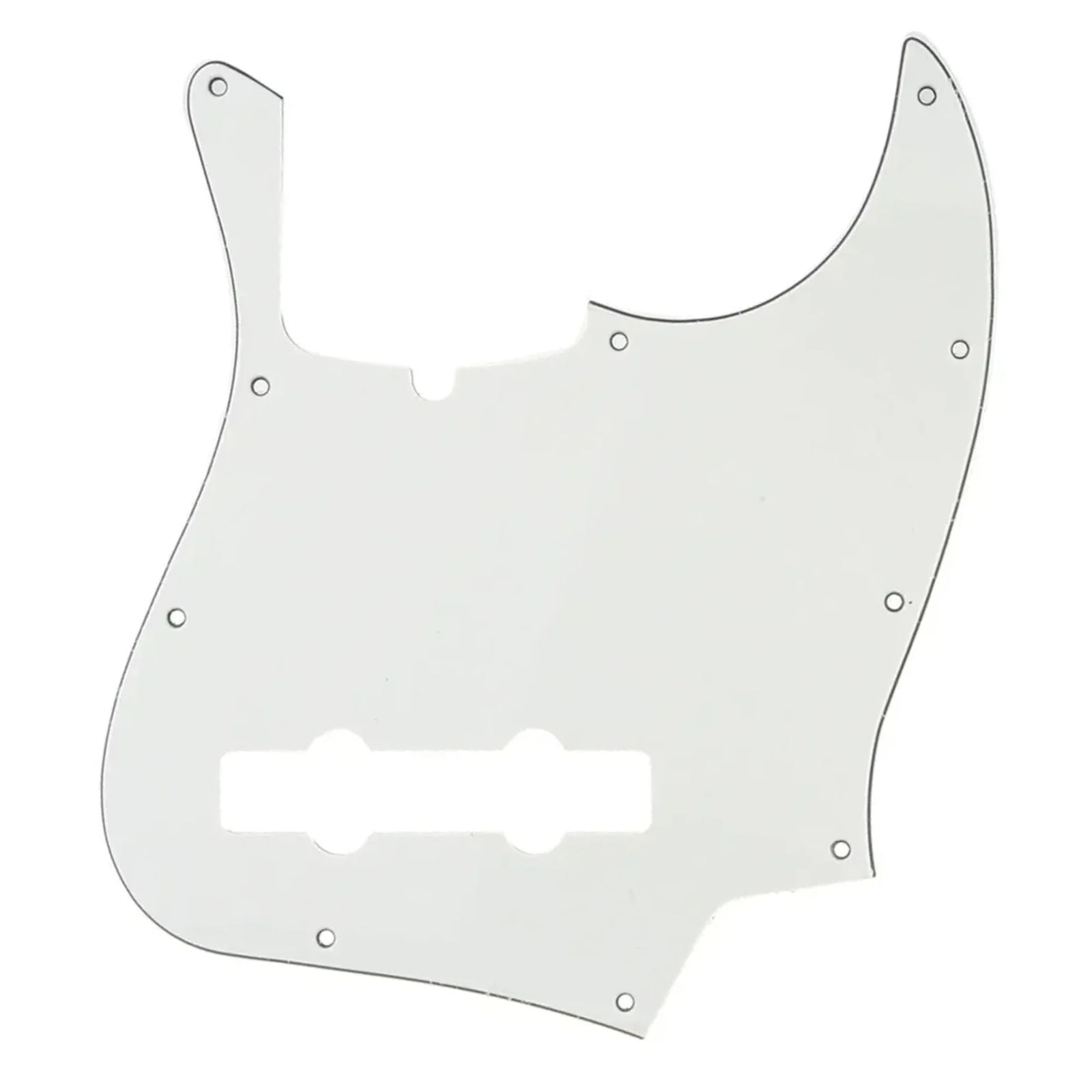 5-String Jazz Bass Pickguard - Fits Fender American, Standard, Deluxe (10-Hole) - 3-Ply Parchment - Ploutone
