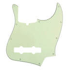 5-String Jazz Bass Pickguard - Fits Fender American, Standard, Deluxe (10-Hole) - 30+ Colors 3-Ply Mint Green - Ploutone