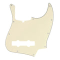 5-String Jazz Bass Pickguard - Fits Fender American, Standard, Deluxe (10-Hole) - 30+ Colors 3-Ply Cream - Ploutone