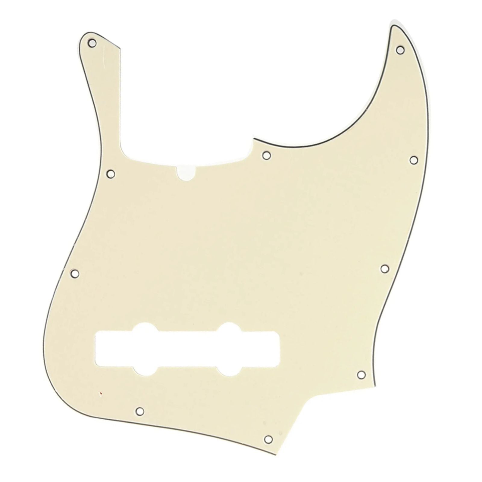 5-String Jazz Bass Pickguard - Fits Fender American, Standard, Deluxe (10-Hole) - 30+ Colors 3-Ply Cream - Ploutone