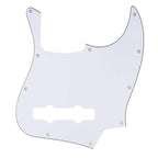 5-String Jazz Bass Pickguard - Fits Fender American, Standard, Deluxe (10-Hole) - 3-Ply White - Ploutone