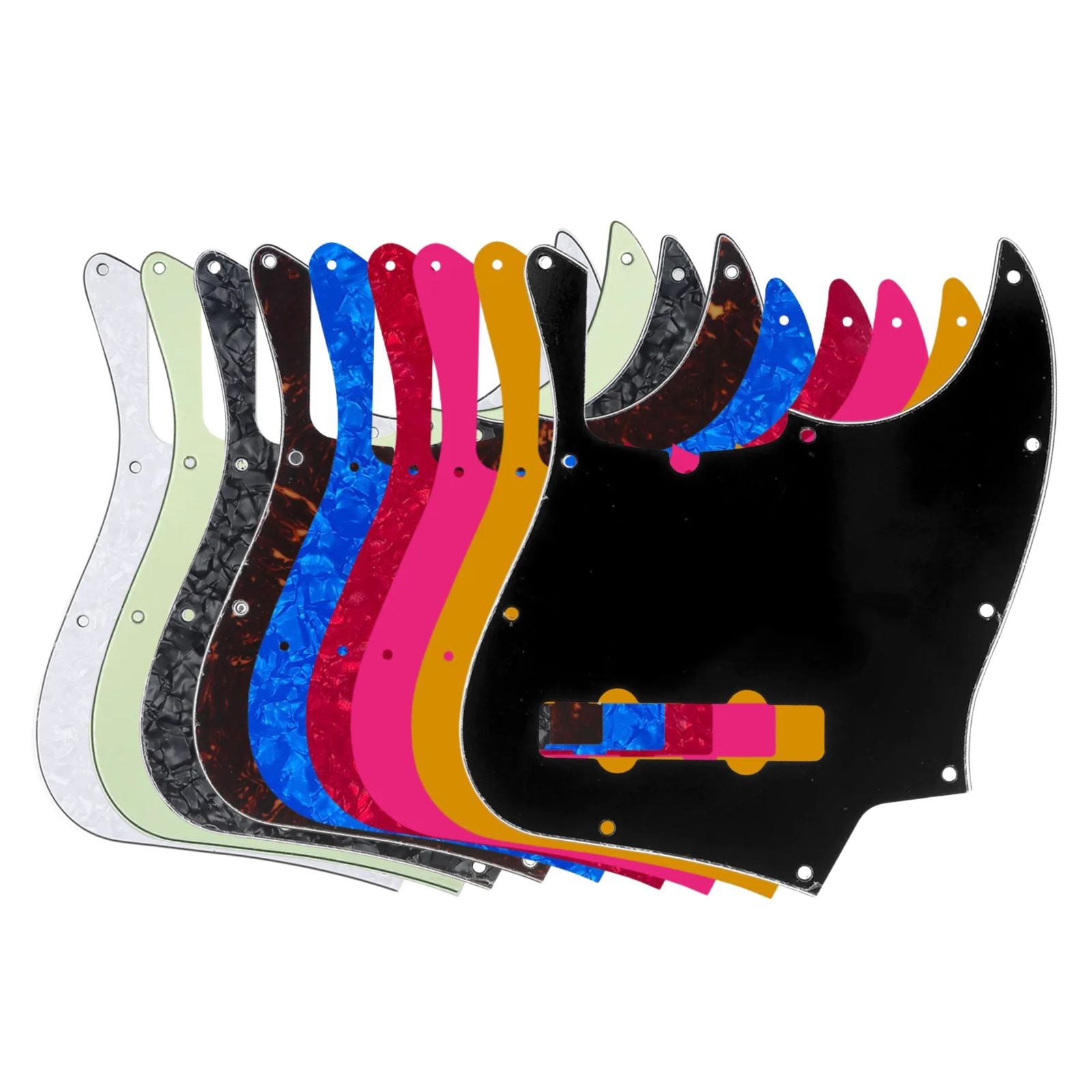 5-String Jazz Bass Pickguard - Fits Fender American, Standard, Deluxe (10-Hole) - 30+ Colors - Ploutone